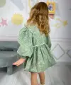 2-8 Yaş Yeşil Desenli Elbise