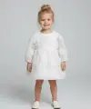 1-5 Yaş Beyaz Güllü Elbise