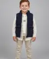 3-6 Yaş Lacivert Şişme Yelekli Gömlekli Takım