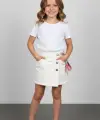 5-8 Yaş Beyaz Fularlı Şort Etek
