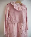 7-10 Yaş Pembe Fırfırlı Triko Süveterli Elbise