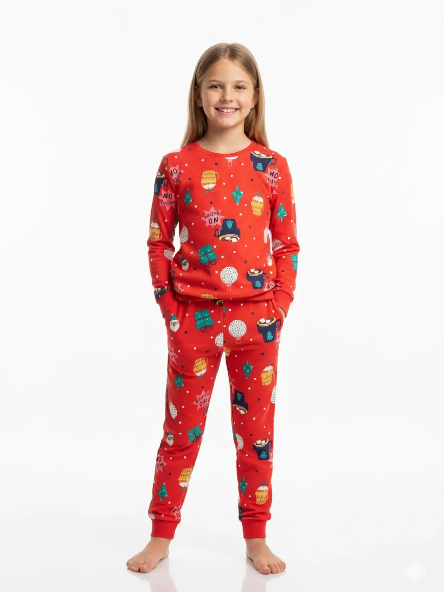 1-13 Yaş Kız Yılbaşı Pijama Takımı