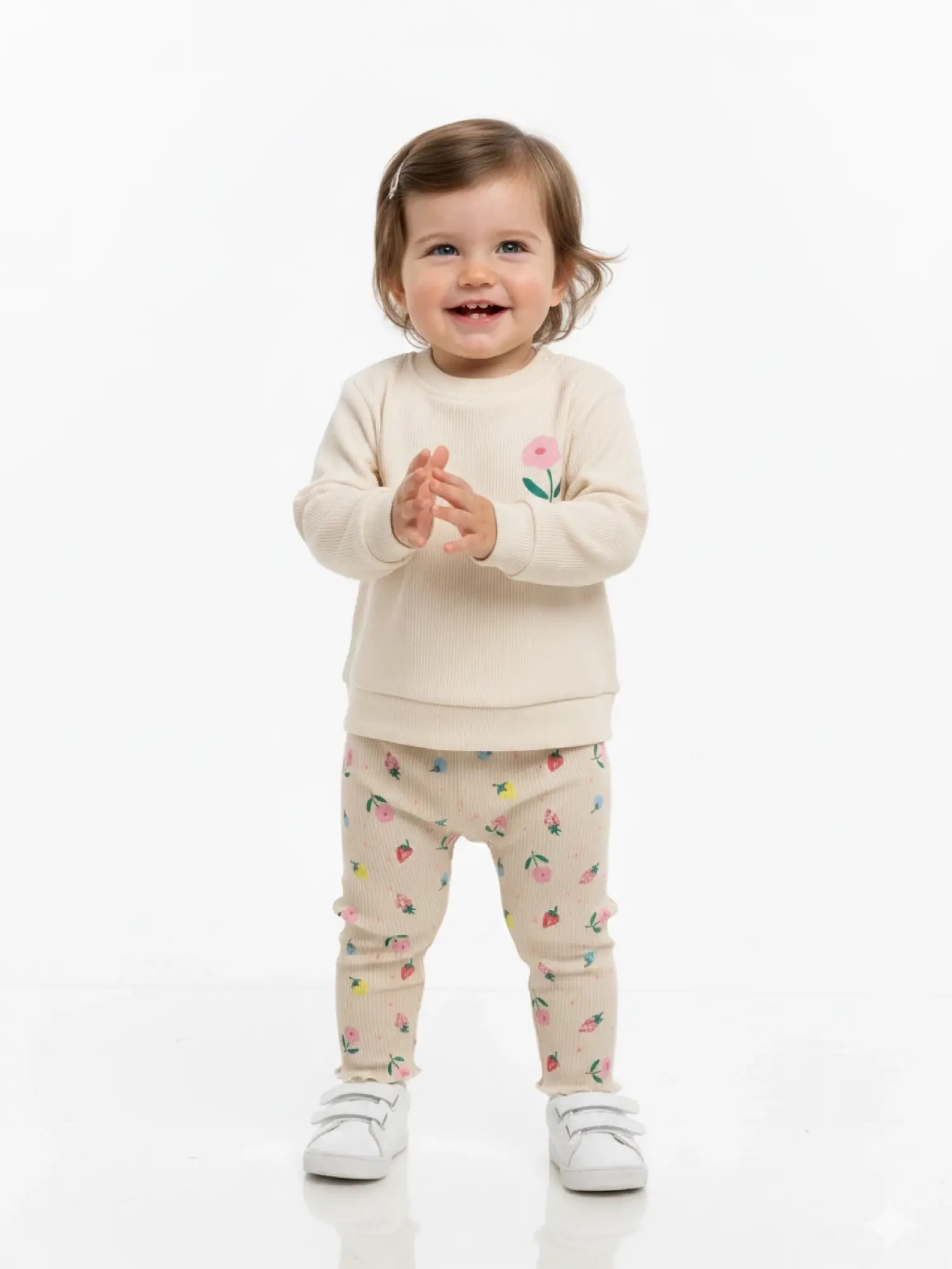 12 Ay 4 Yaş Krem Çiçekli Takım