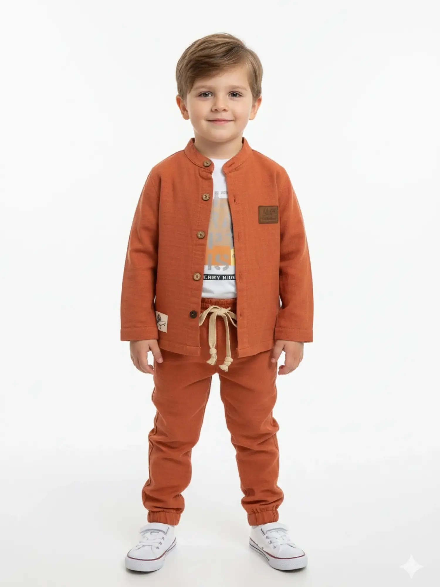 2-5 Yaş Kiremit Müslin 3lü Takım