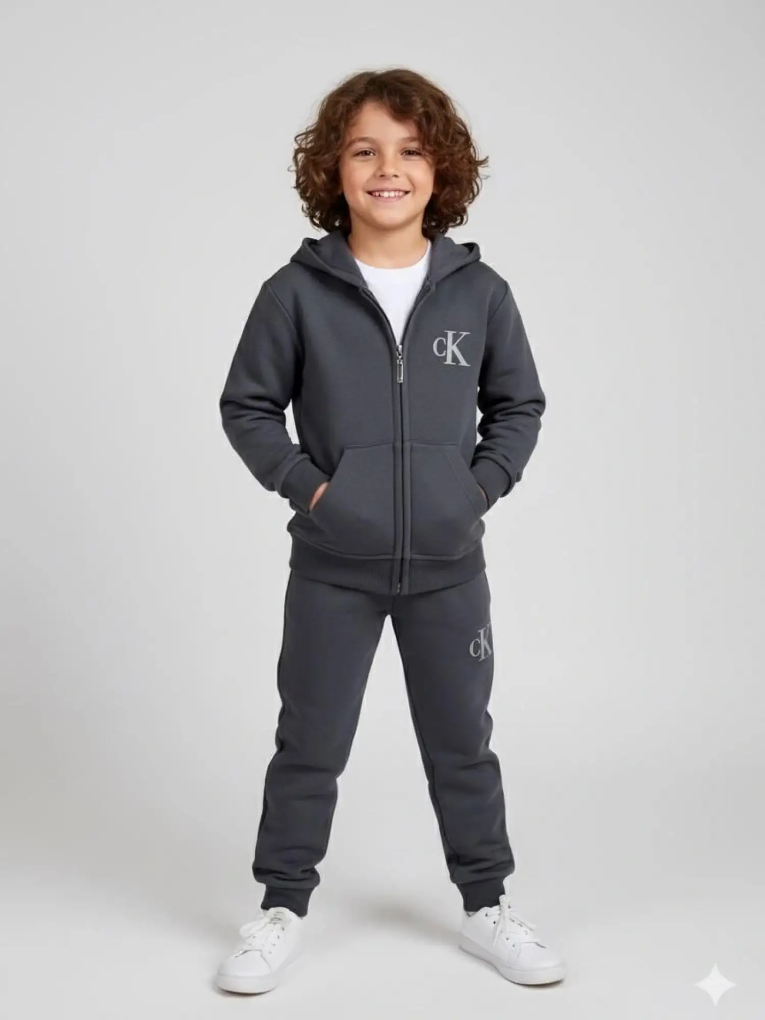 2-8 Yaş Antrasit CK Kapşonlu Takım