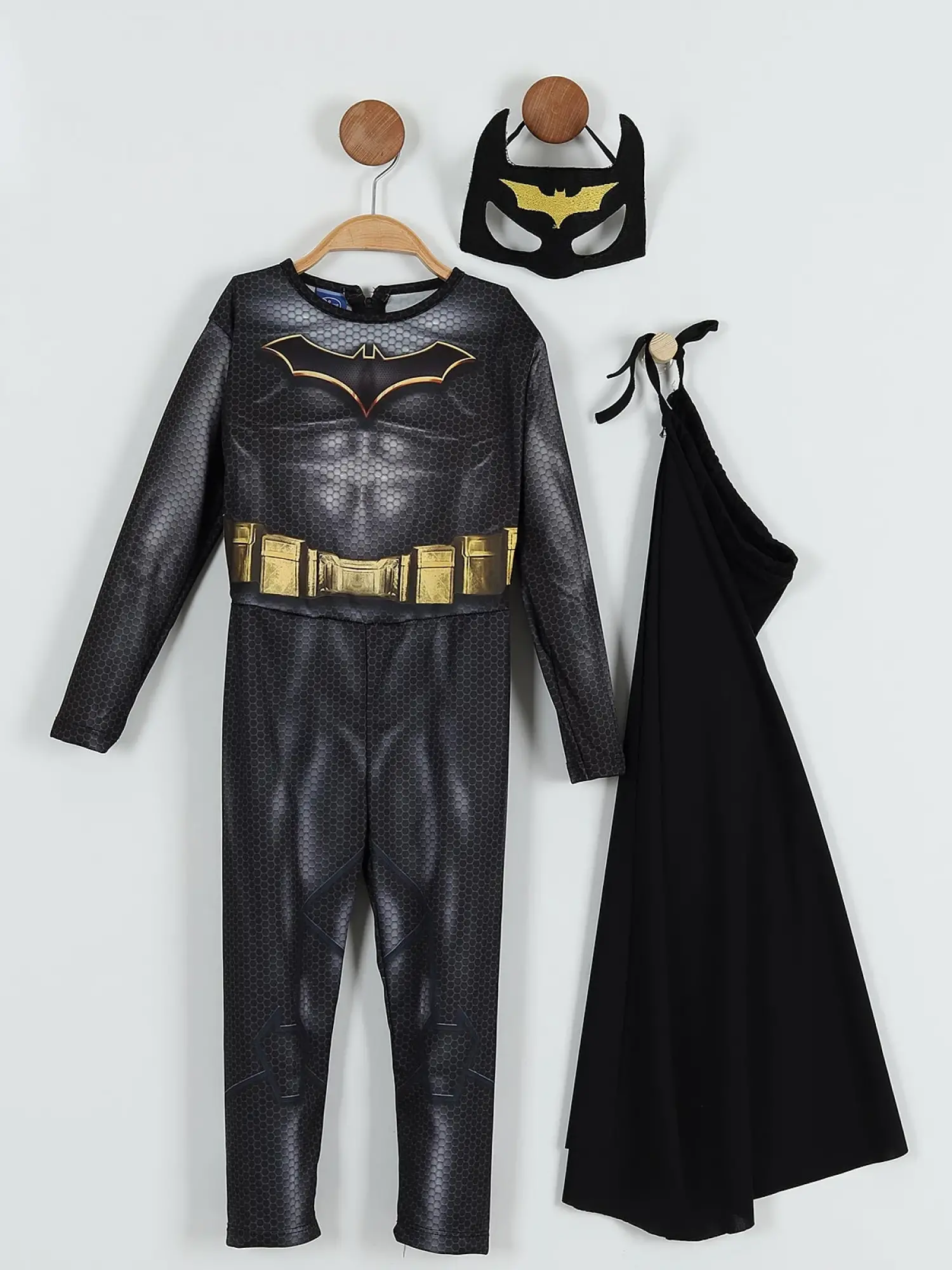 2-8 Yaş Batman Kostüm Maskeli Pelerinli Siyah