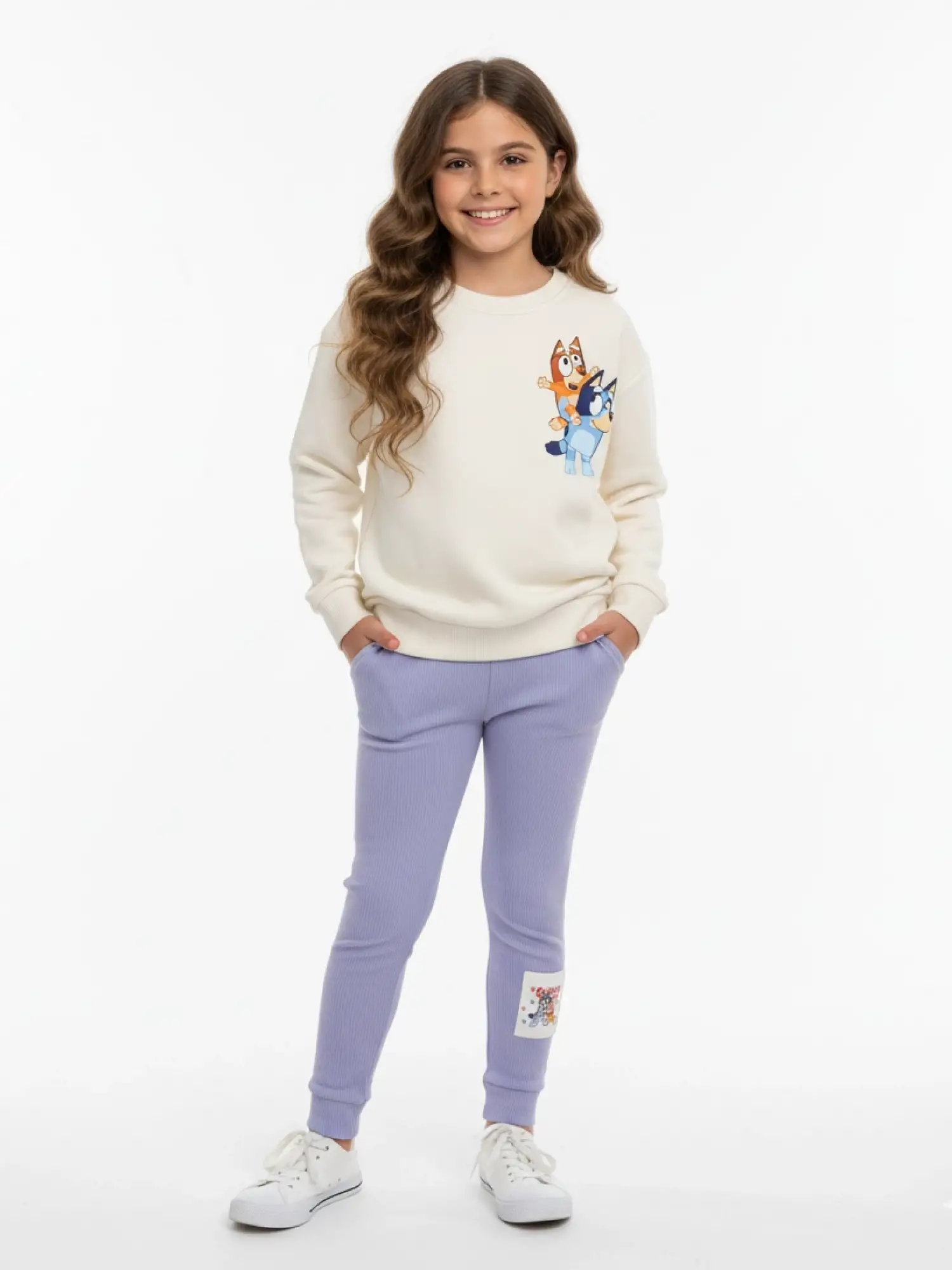 2-8 Yaş Lila Bluey Taytlı Takım