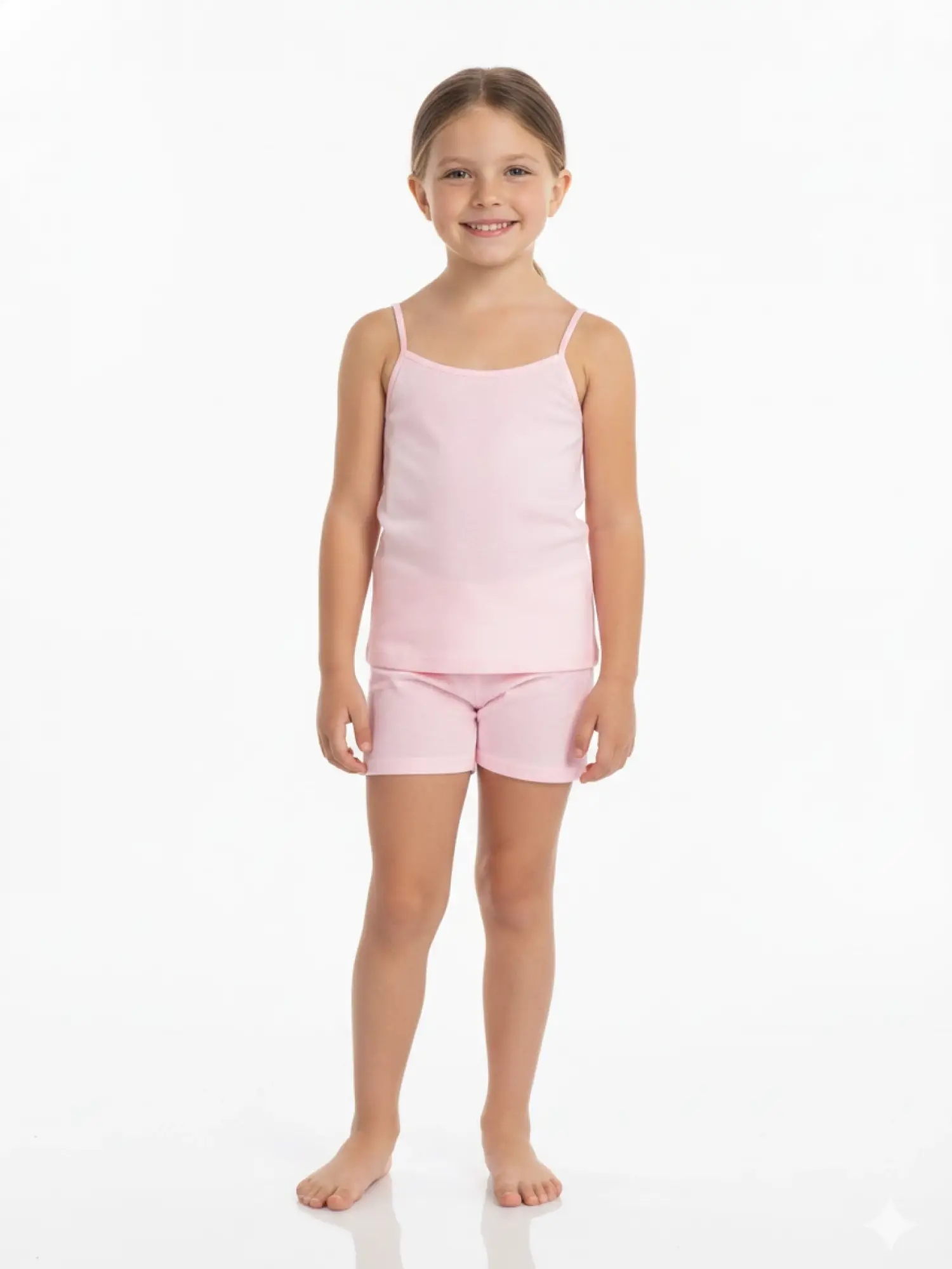 2-9 Yaş Pembe Kız Atlet Boxer Takım