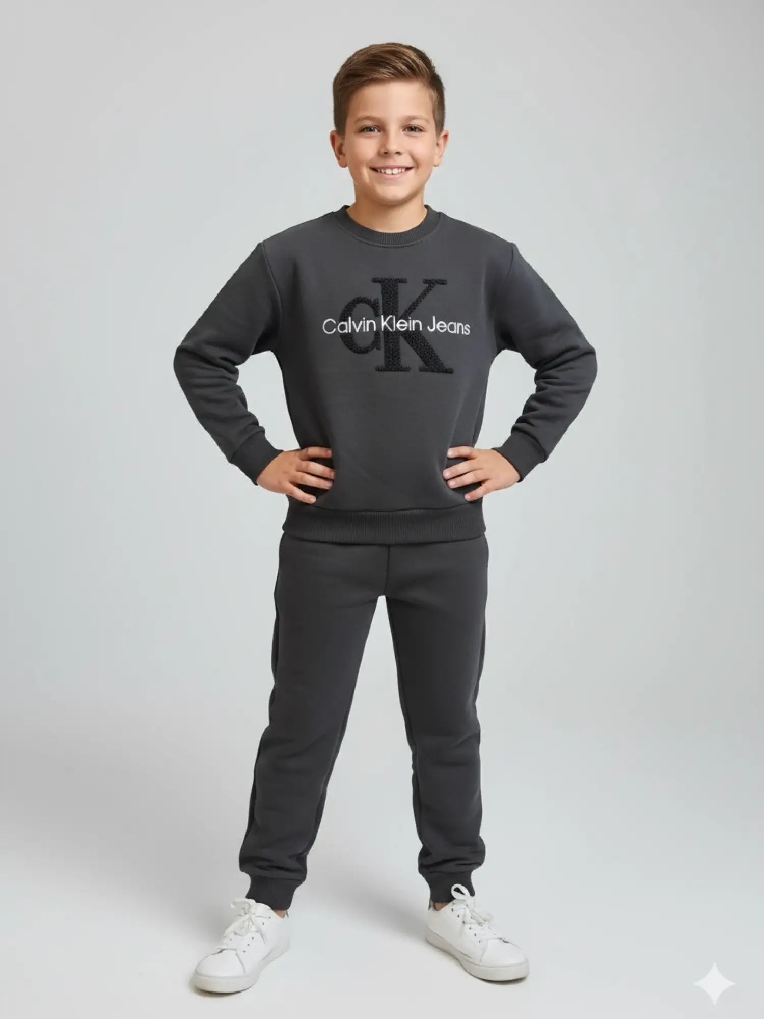 4-12 Yaş Calvin Klein Antrasit Takım