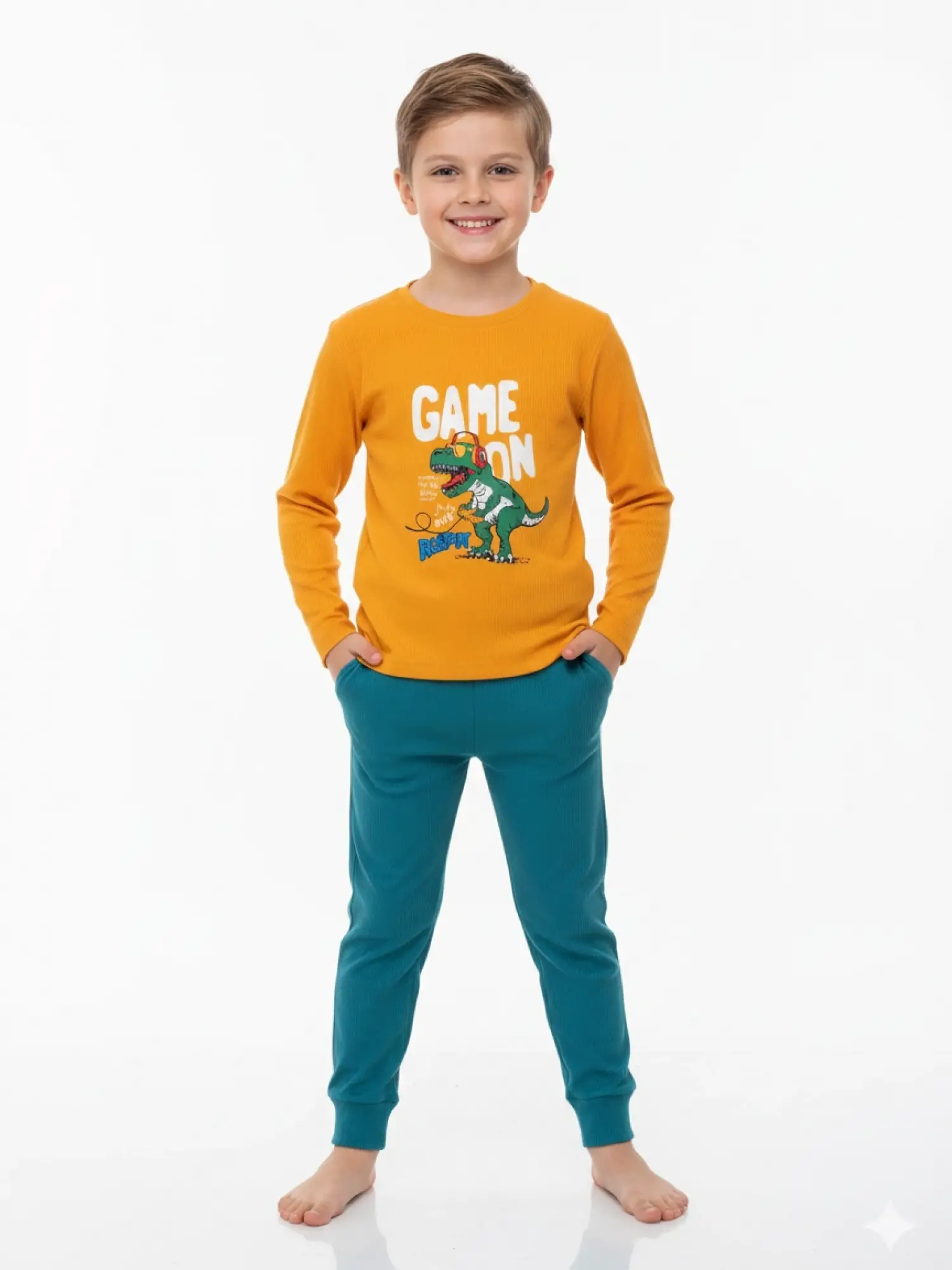 5-13 Yaş Dinazorlu Pijama Takımı