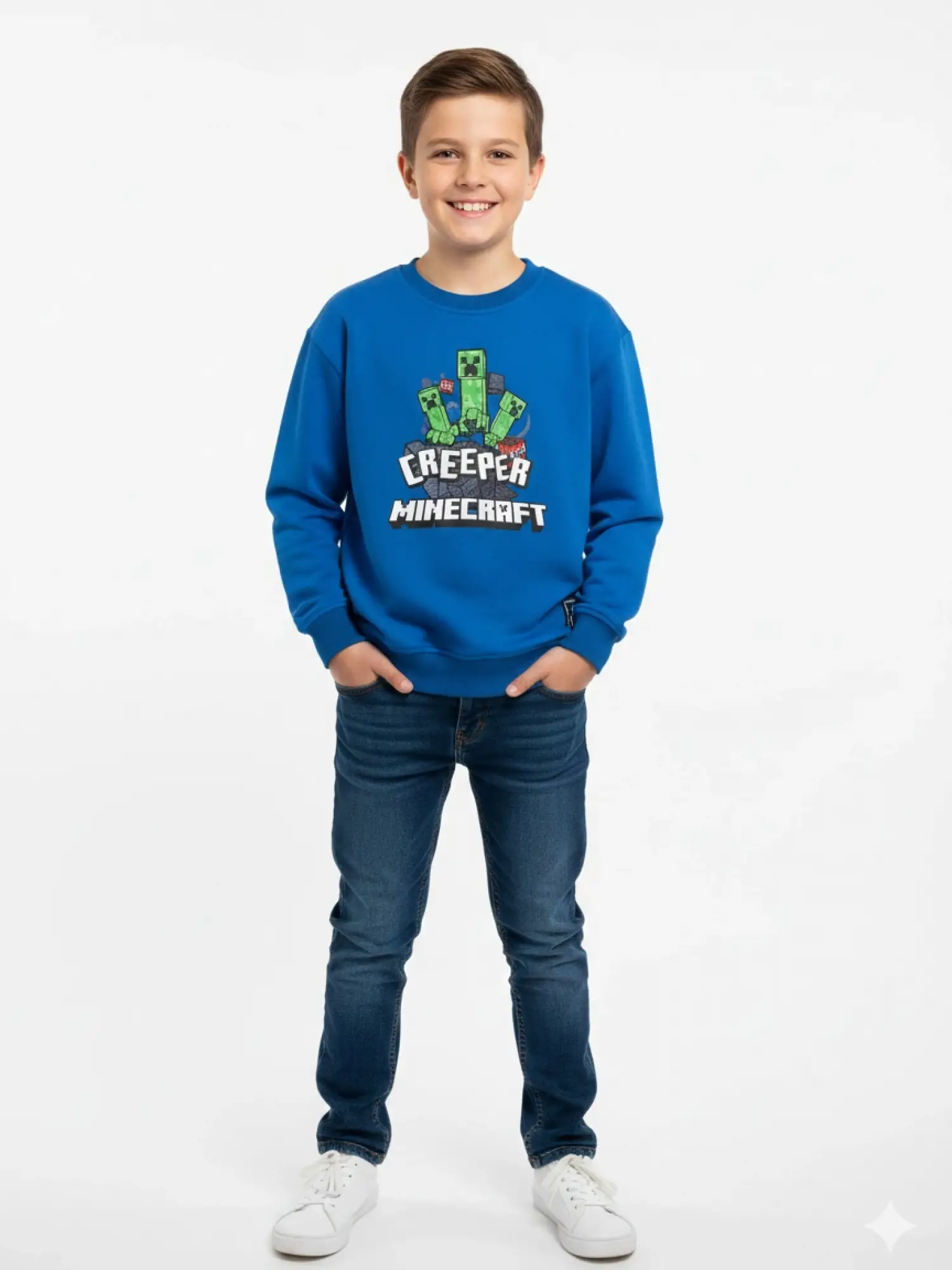 5-14 Yaş Creeper Minecraft Sweatshirt