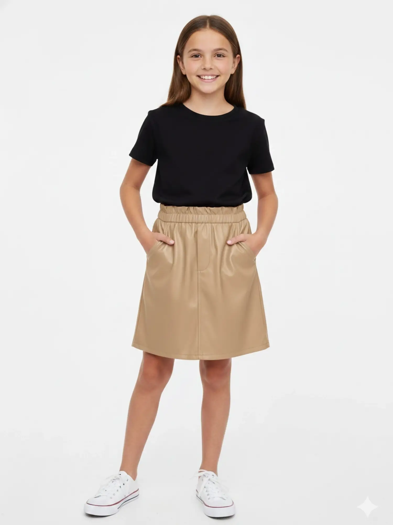 5-14 Yaş Krem Derili Etek