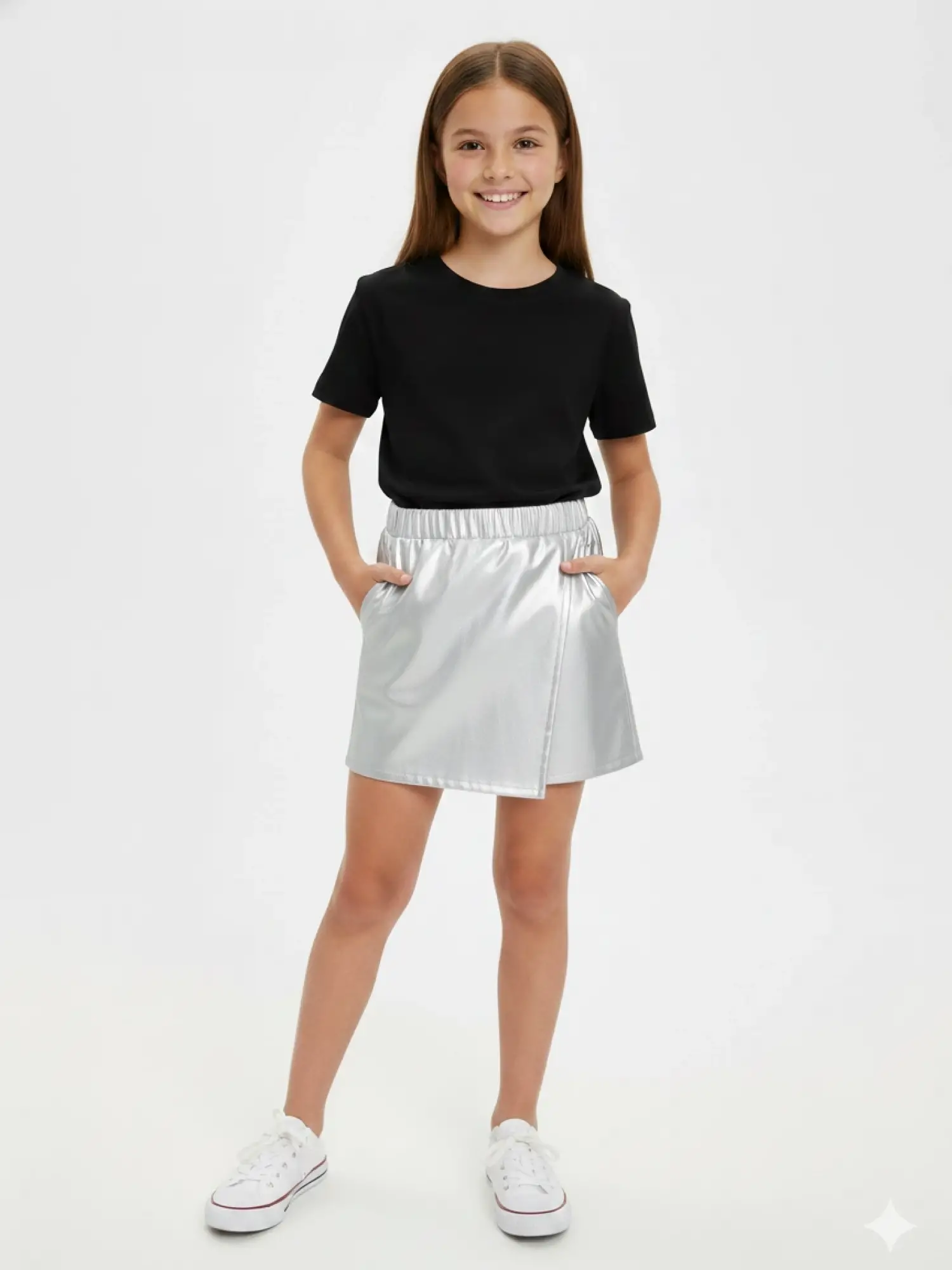 5-14 Yaş Silver Şort Etek