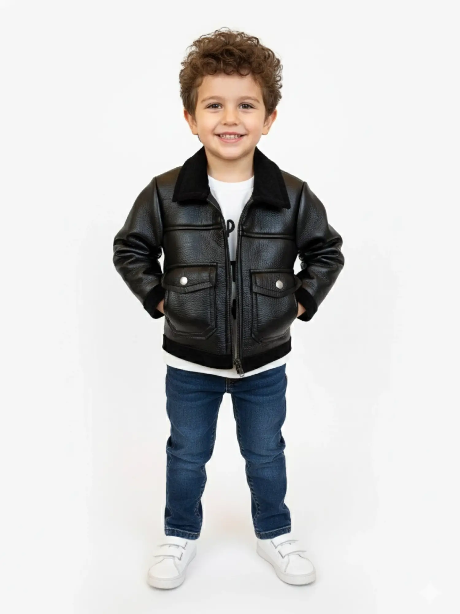 6-18 Ay Deri Ceketli Pantolonlu 3lü Takım