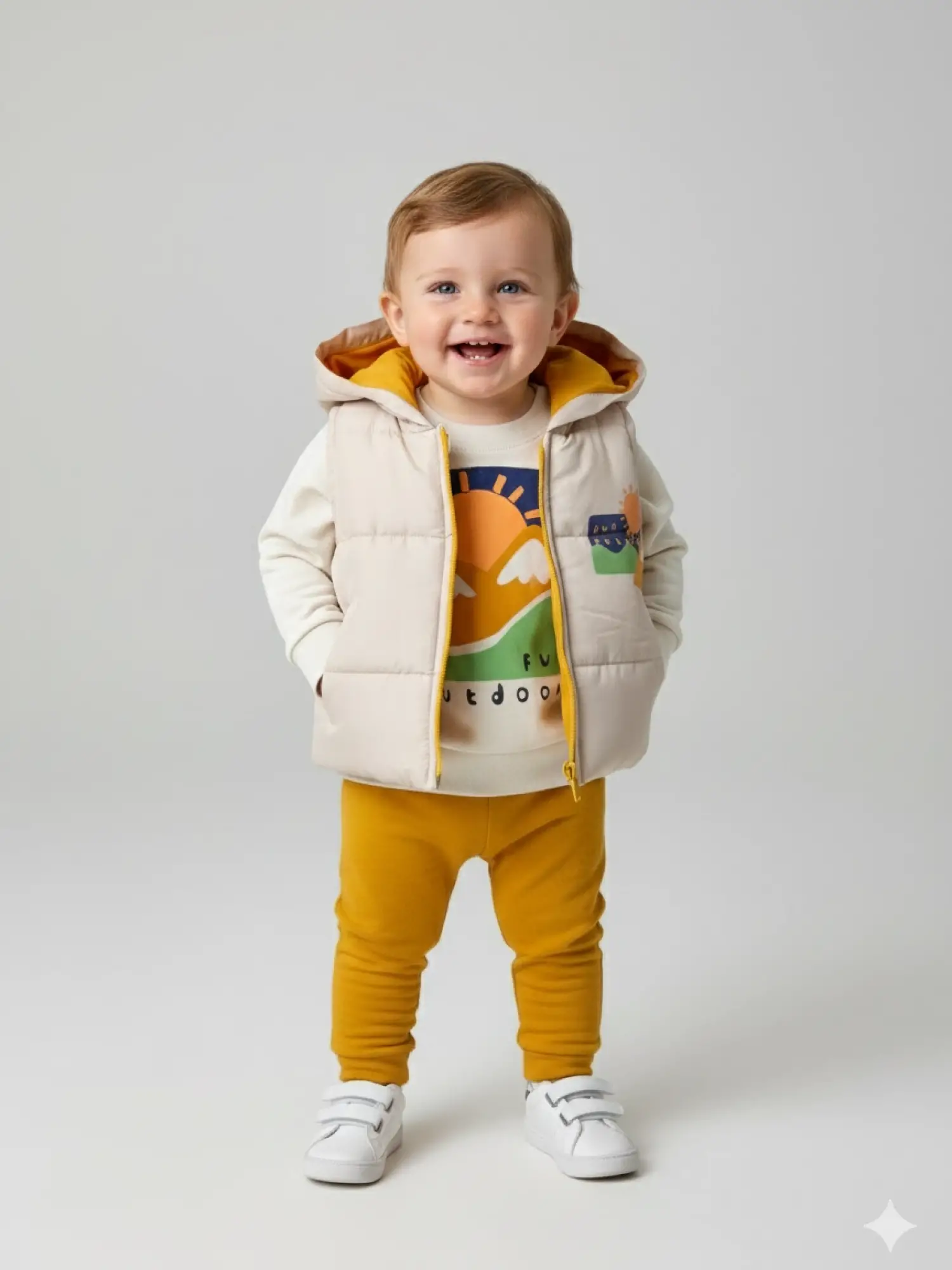 6-18 Ay Sarı Yelekli 3lü Takım