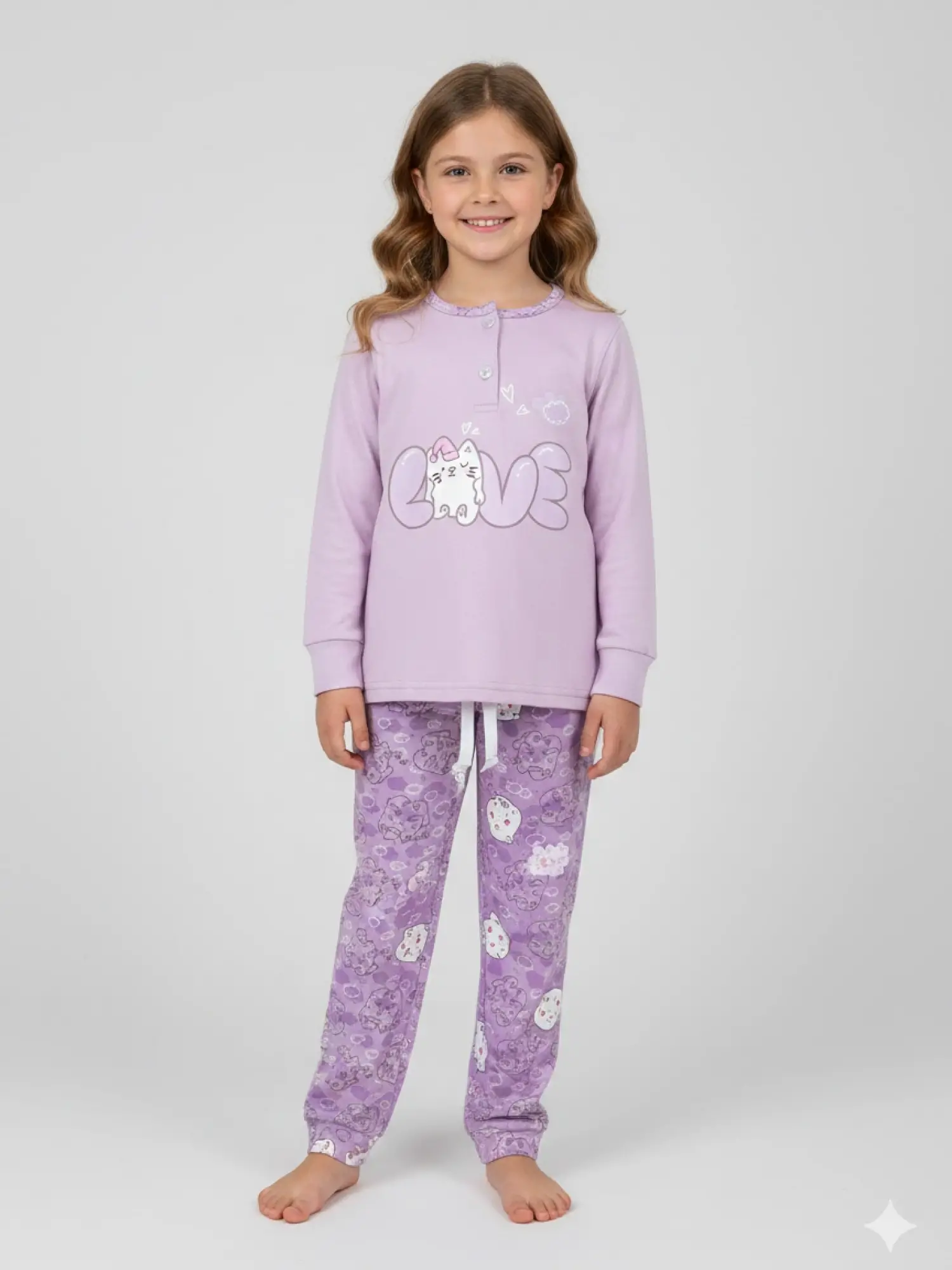 6-11 Yaş Pembe Love Pijama Takımı