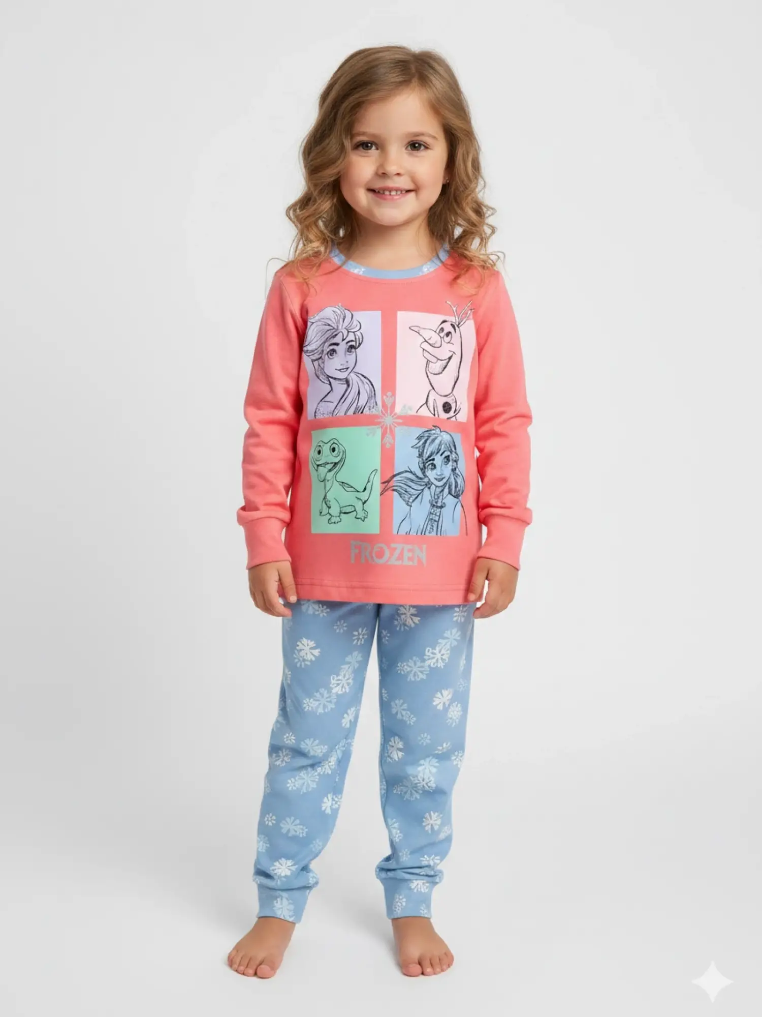 2-6 Yaş Pembe Frozen Pijama Takımı