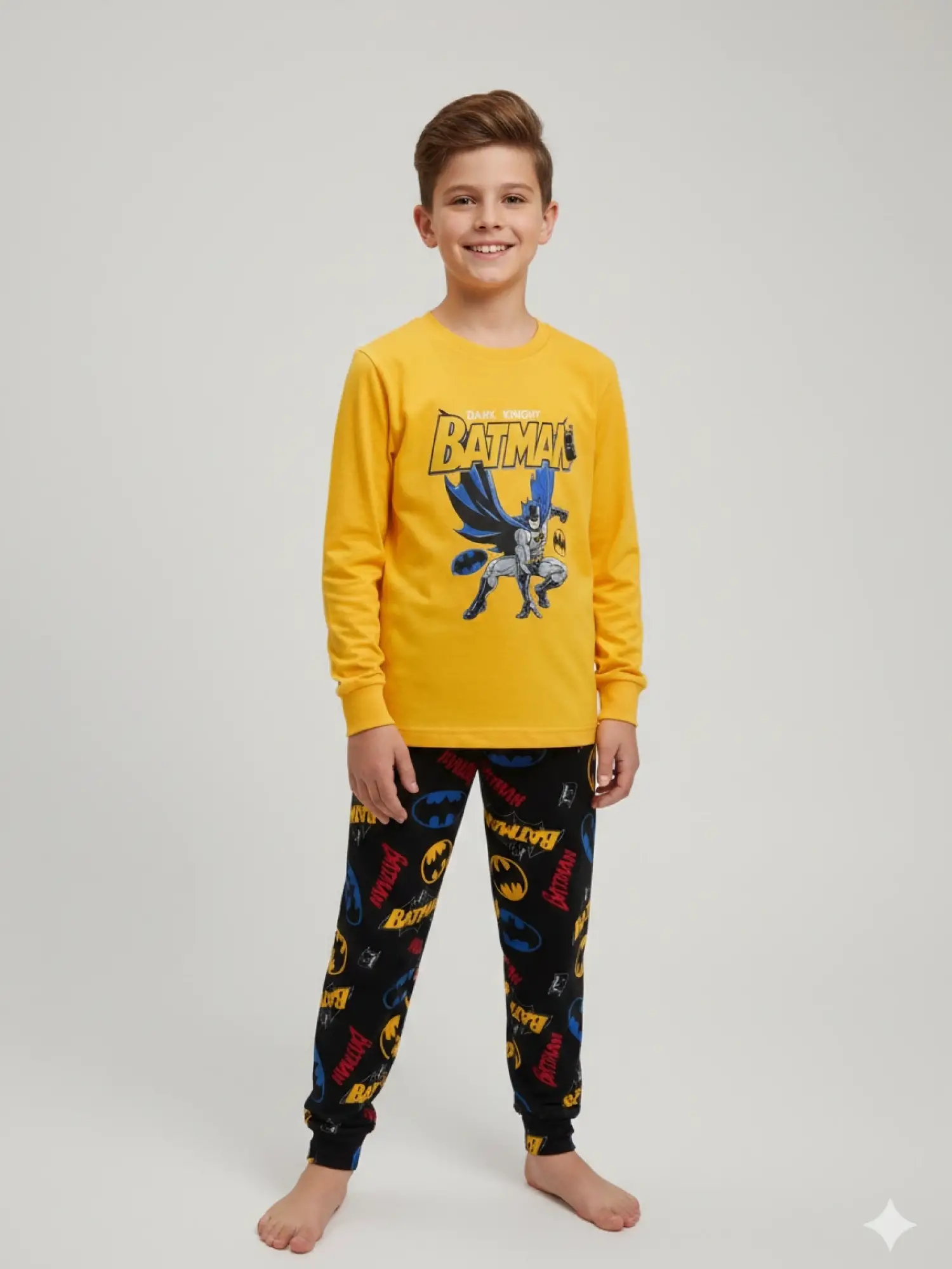 6-11 Yaş Sarı Batman Pijama Takımı