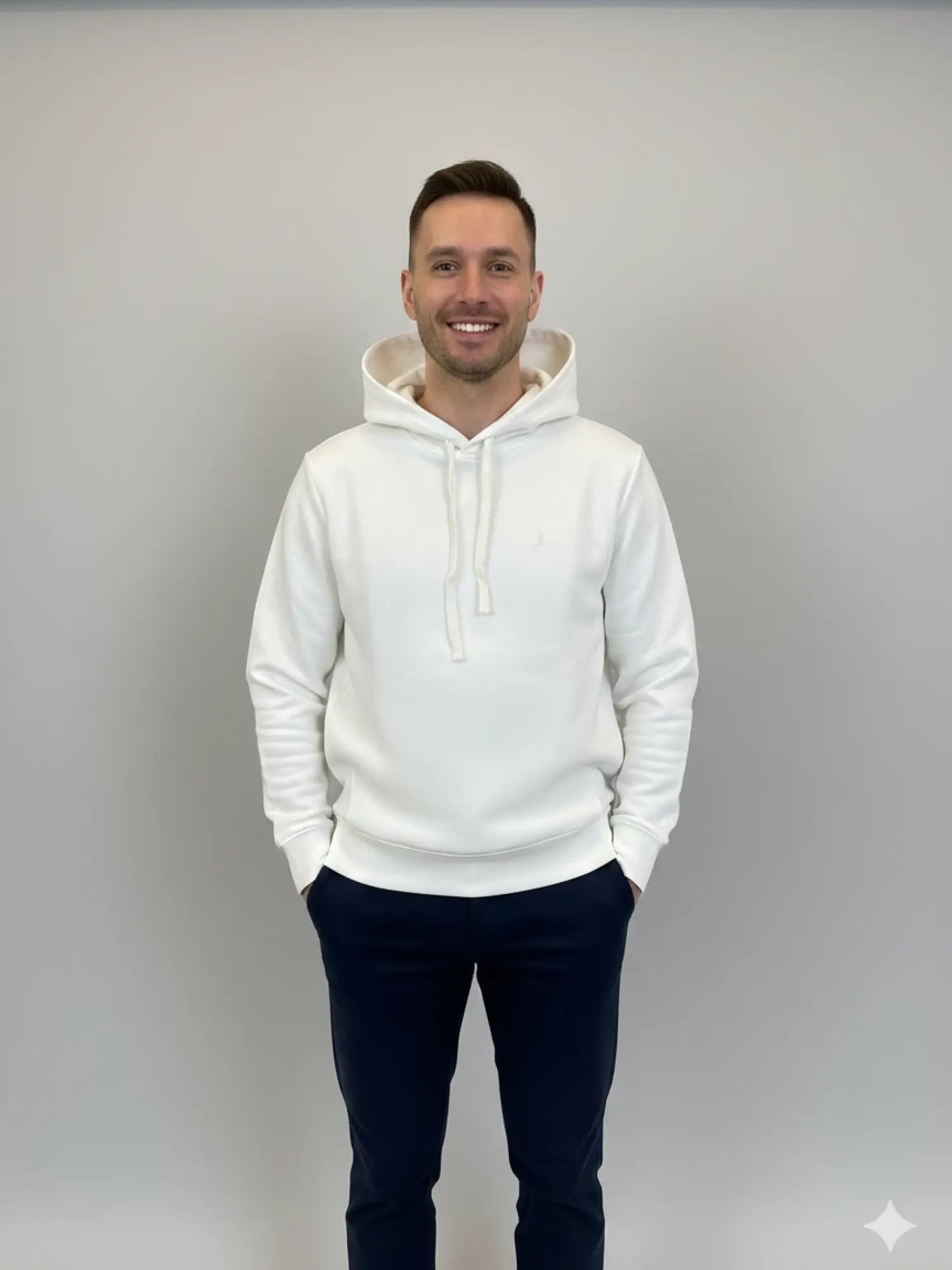 Garson Boy Beyaz Cepli Kapşonlu Sweat