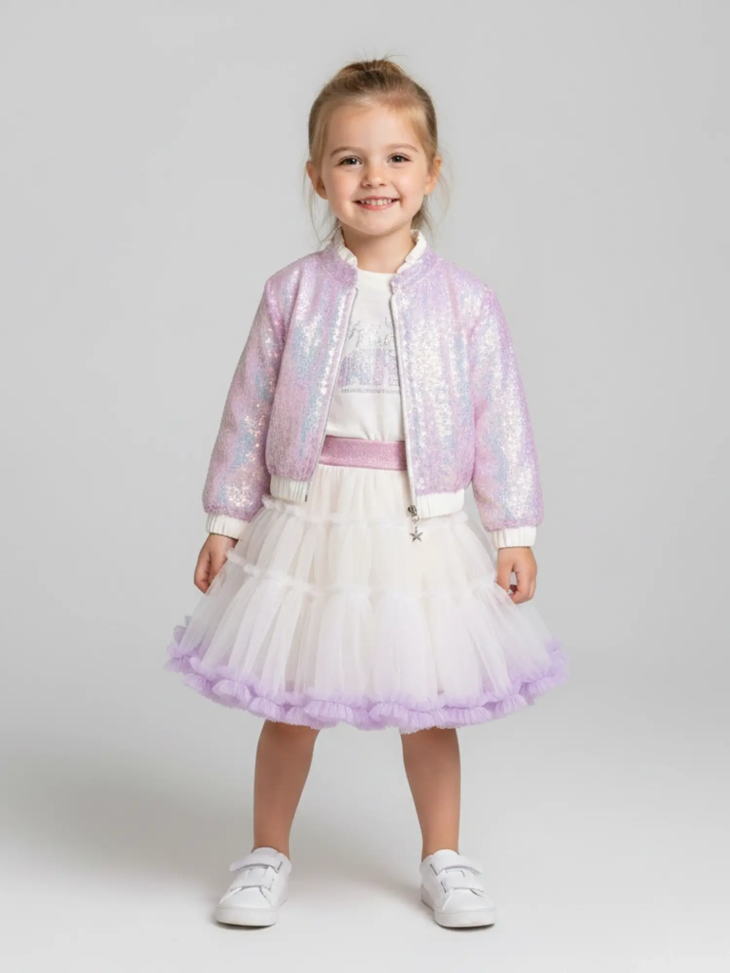 2-5 Yaş Lila Tütülü Pullu Takım