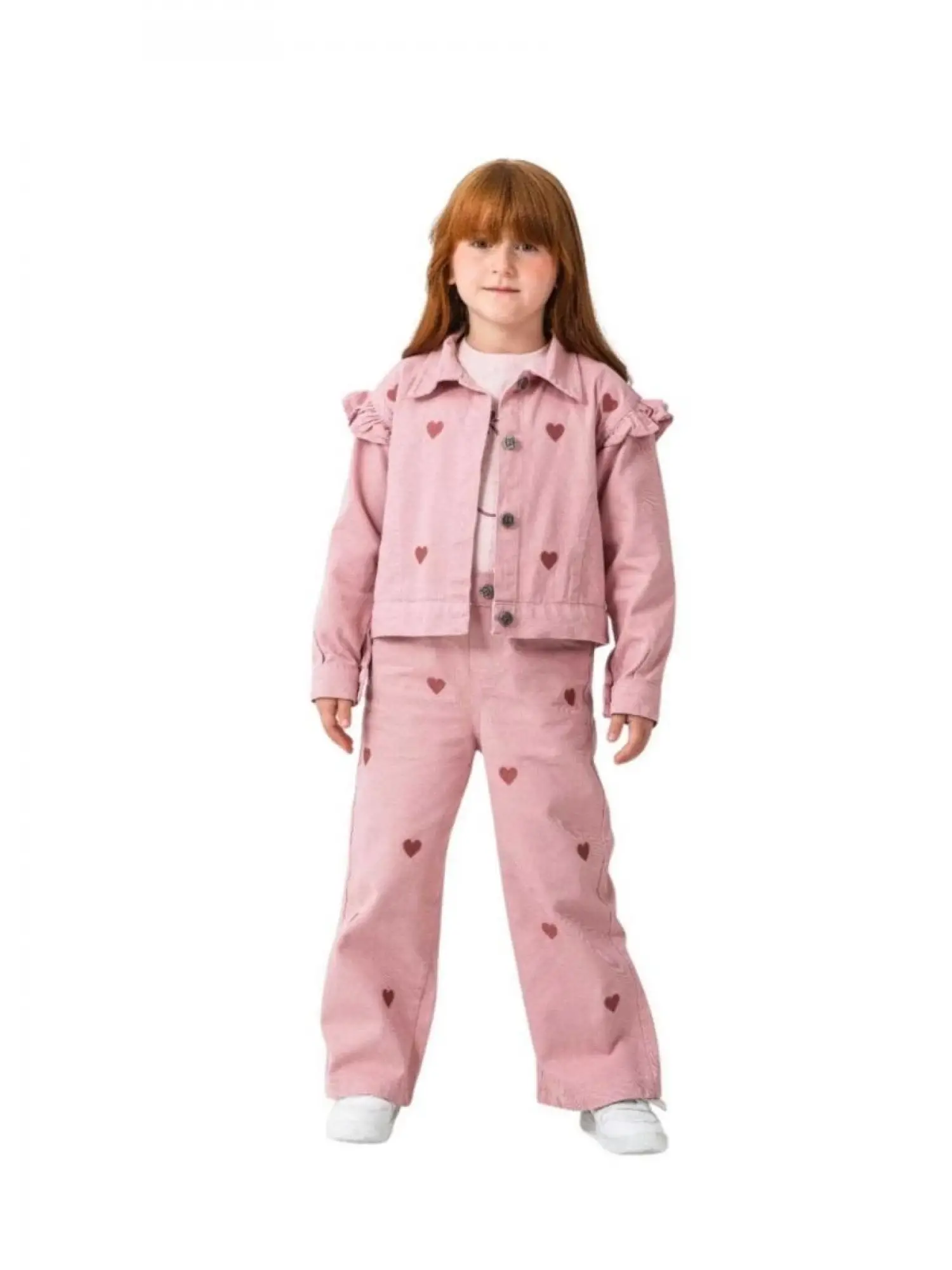 6-10 Yaş Pembe Kalpli 3lü Takım