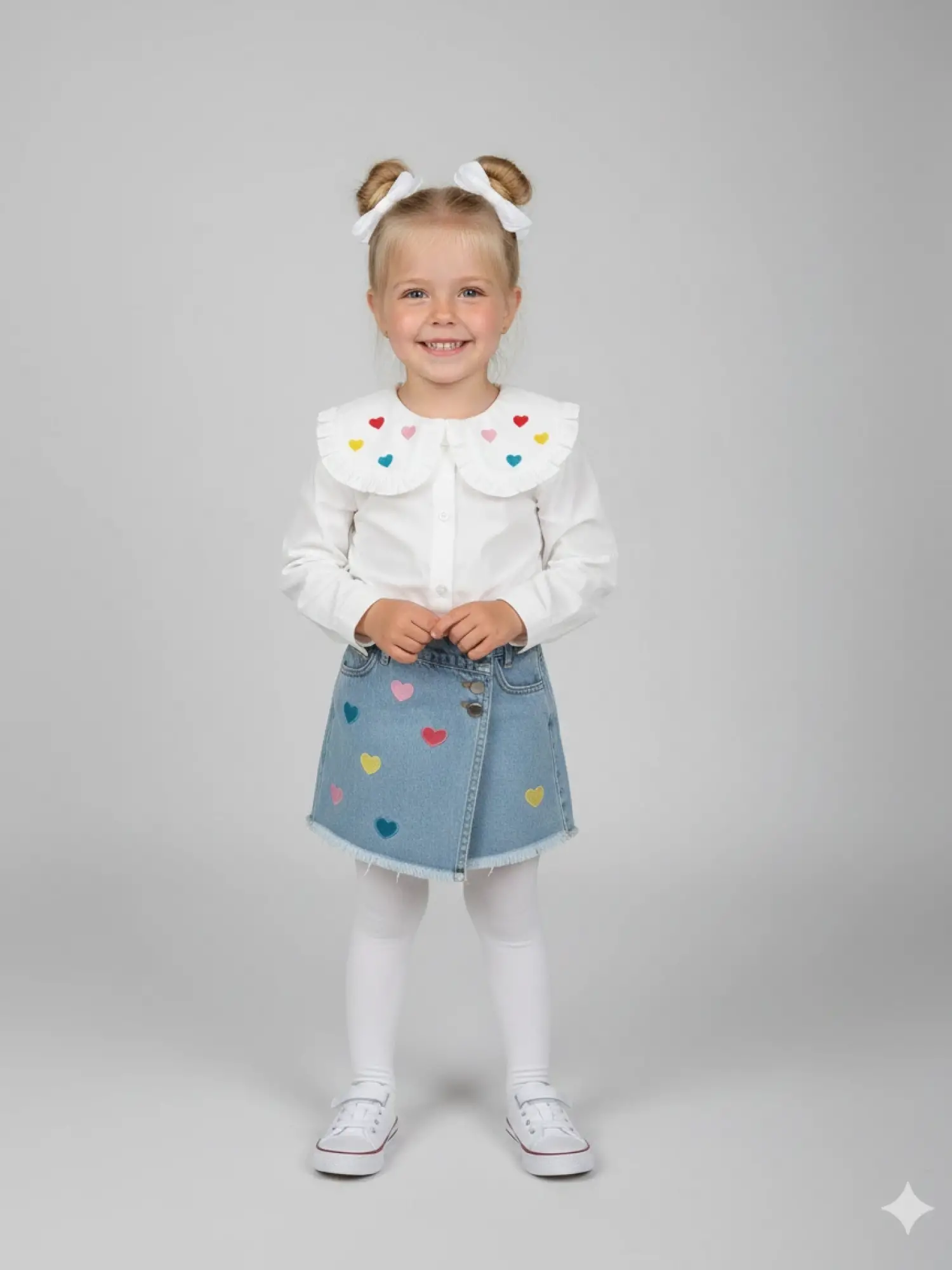 3-10 Yaş Gömlek Kot Etek Takım