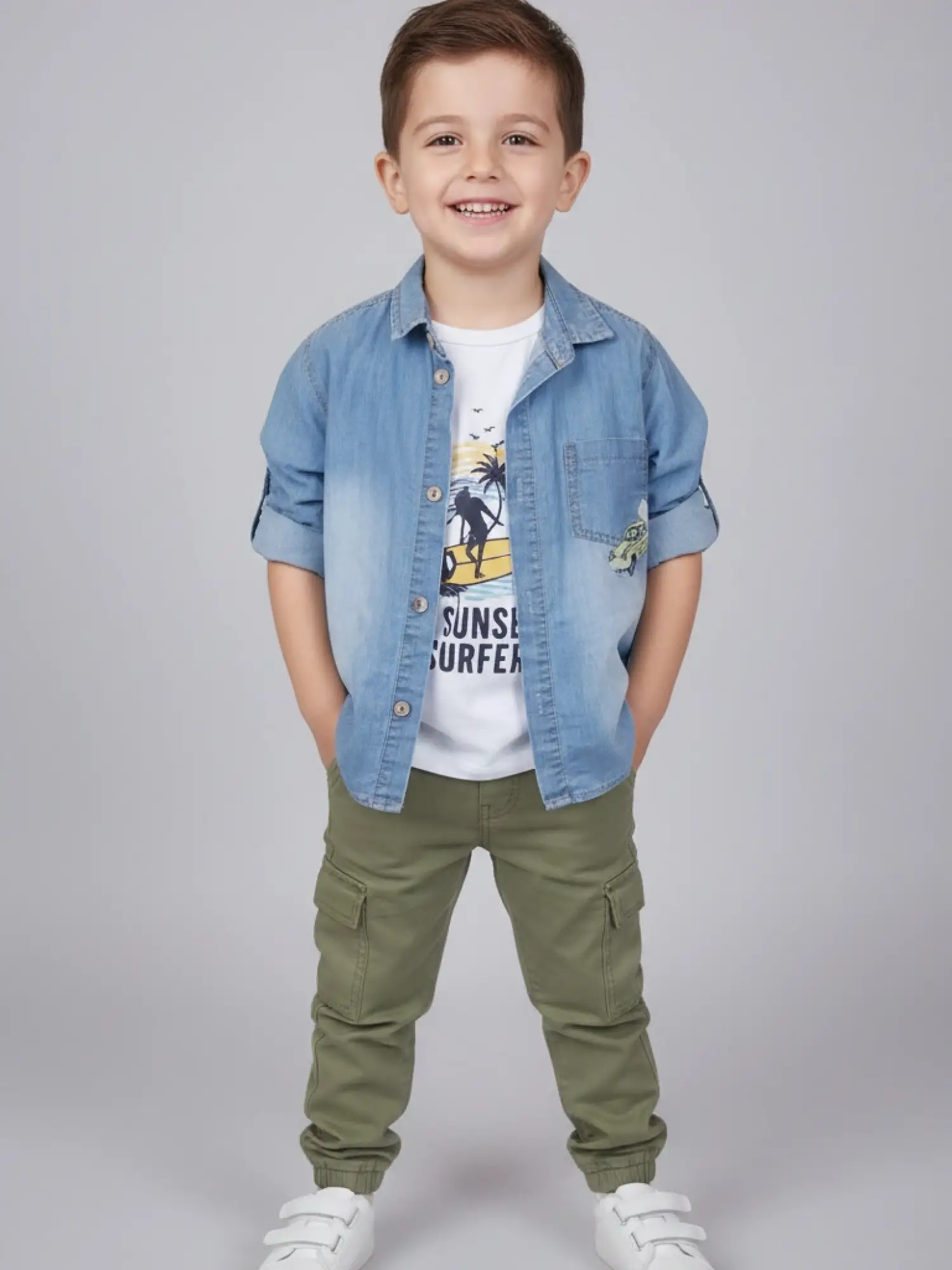 2-5 Yaş Gömlekli 3 Lü Takım Yeşil