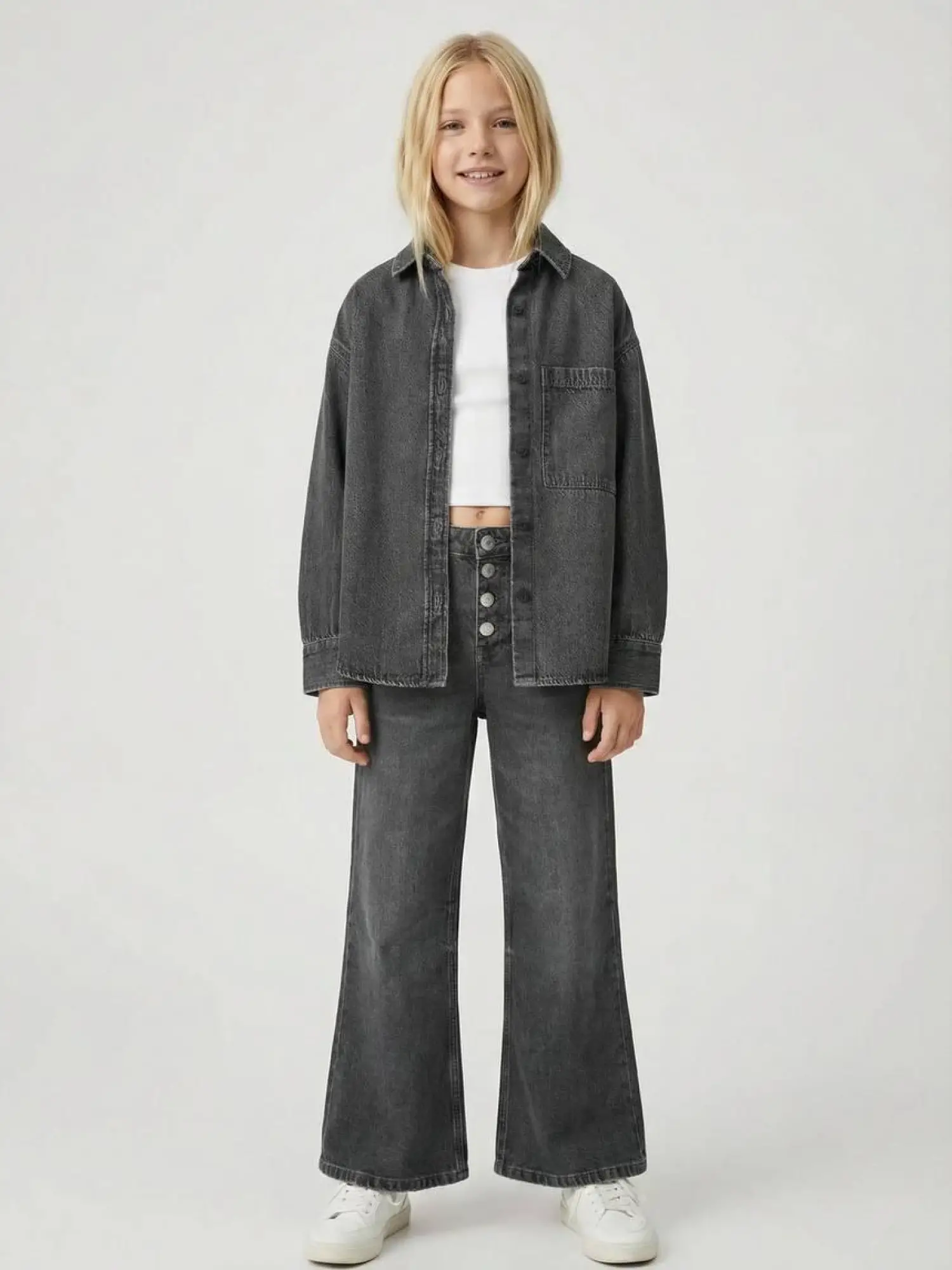 7-14 Yaş Füme Kot Gömlek Pantolon Takım