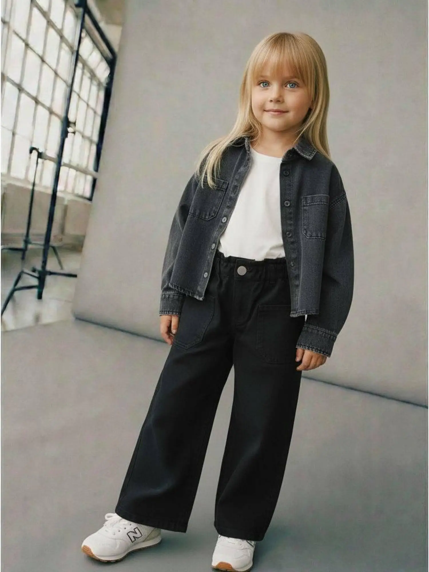 2-7 Yaş Füme Kot Gömlek