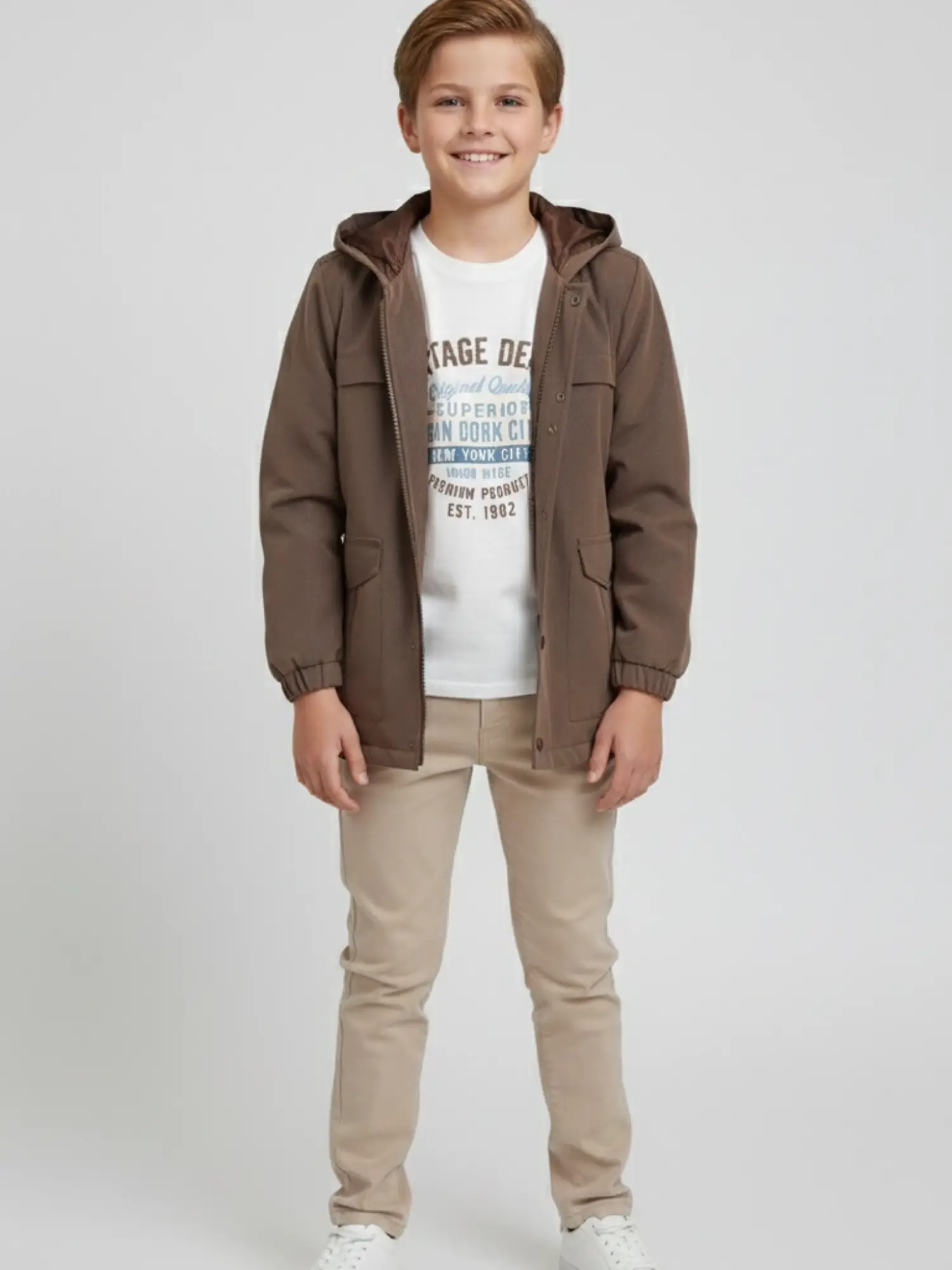 10-14 Yaş Kahve New York Yağmurluk 3lü Takım