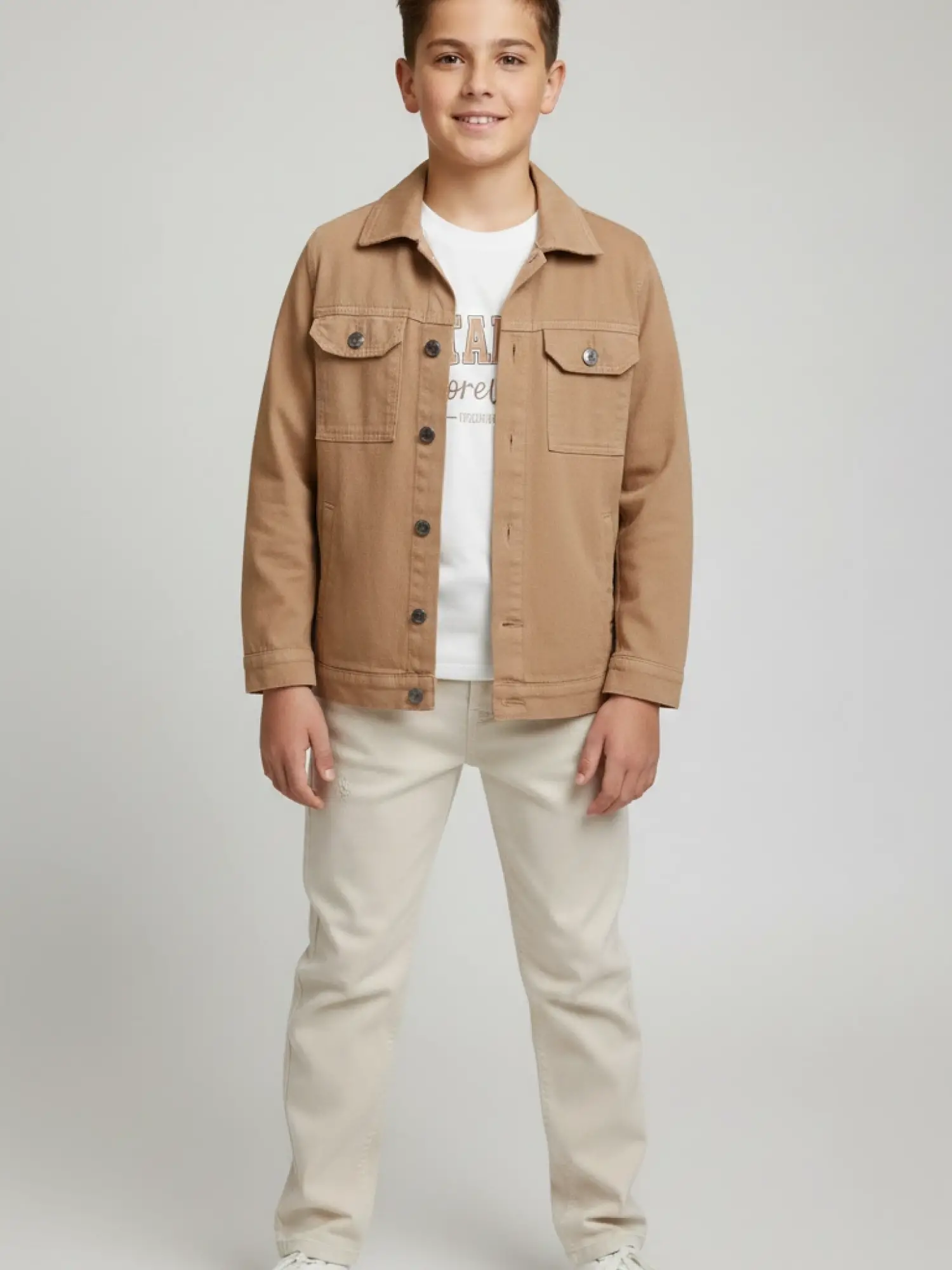 10-14 Yaş Bej Forever Ceketli 3lü Takım