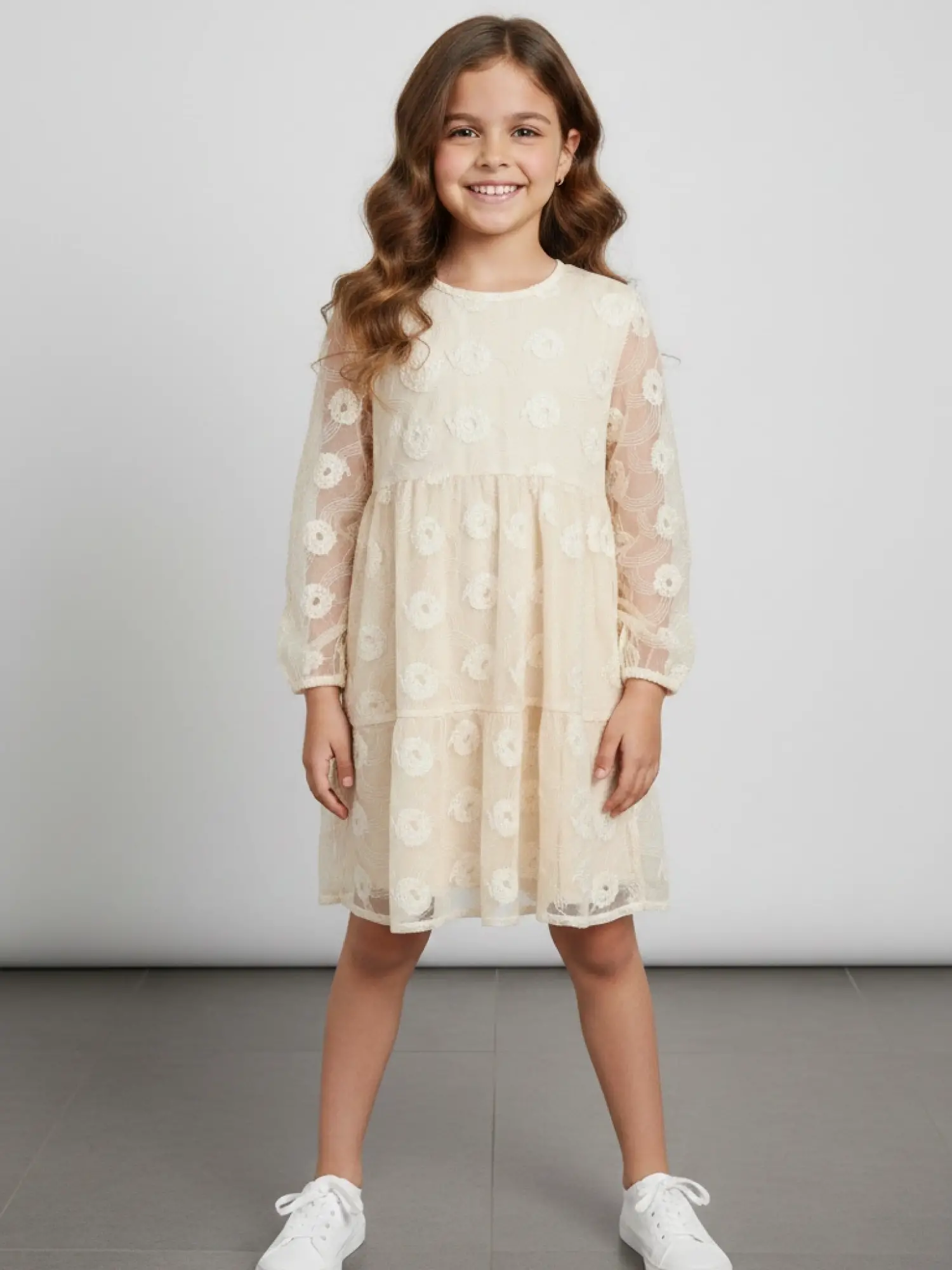 5-9 Yaş Krem Elbise