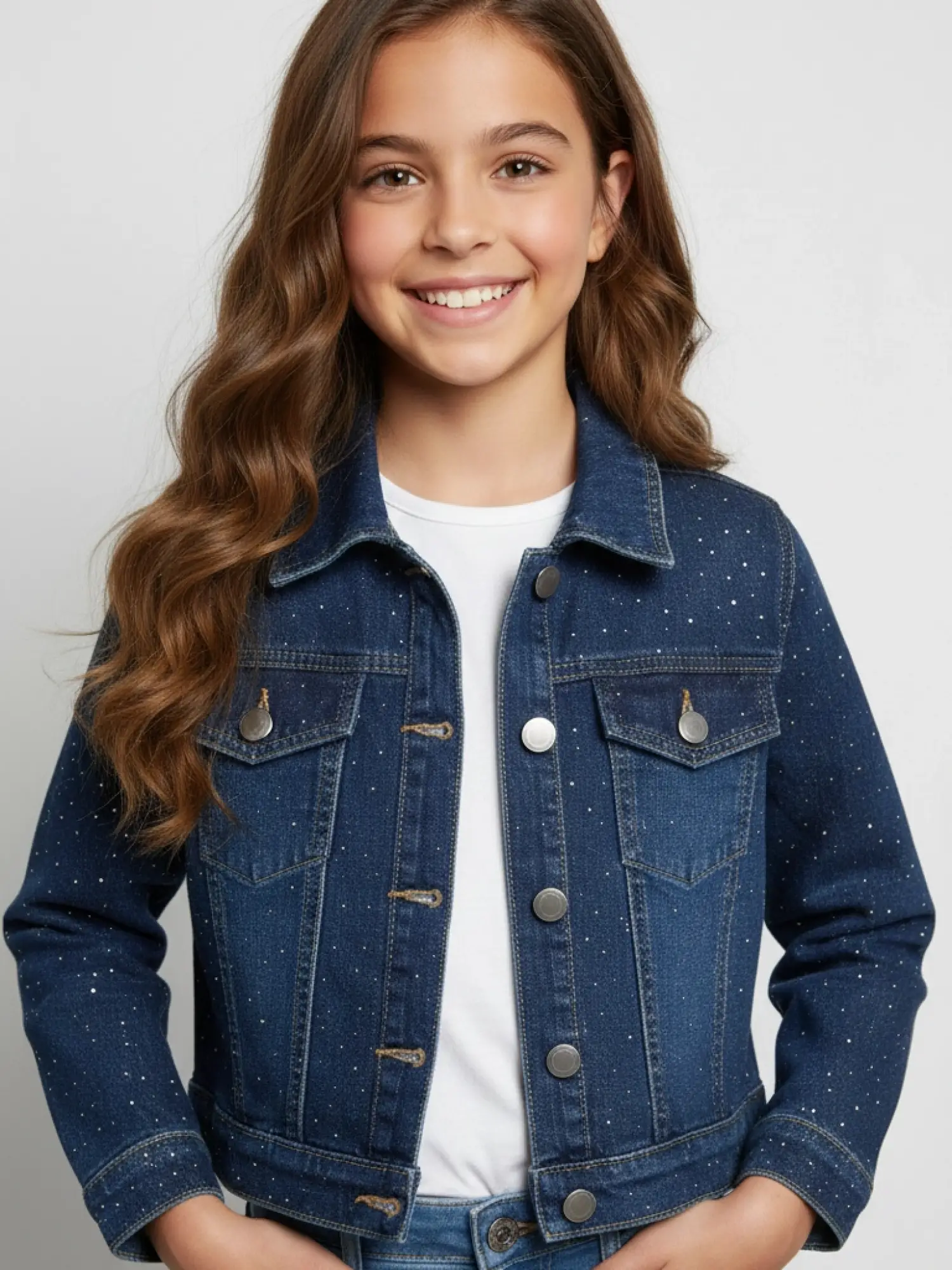 9-15 Yaş Taşlı Kot Ceket