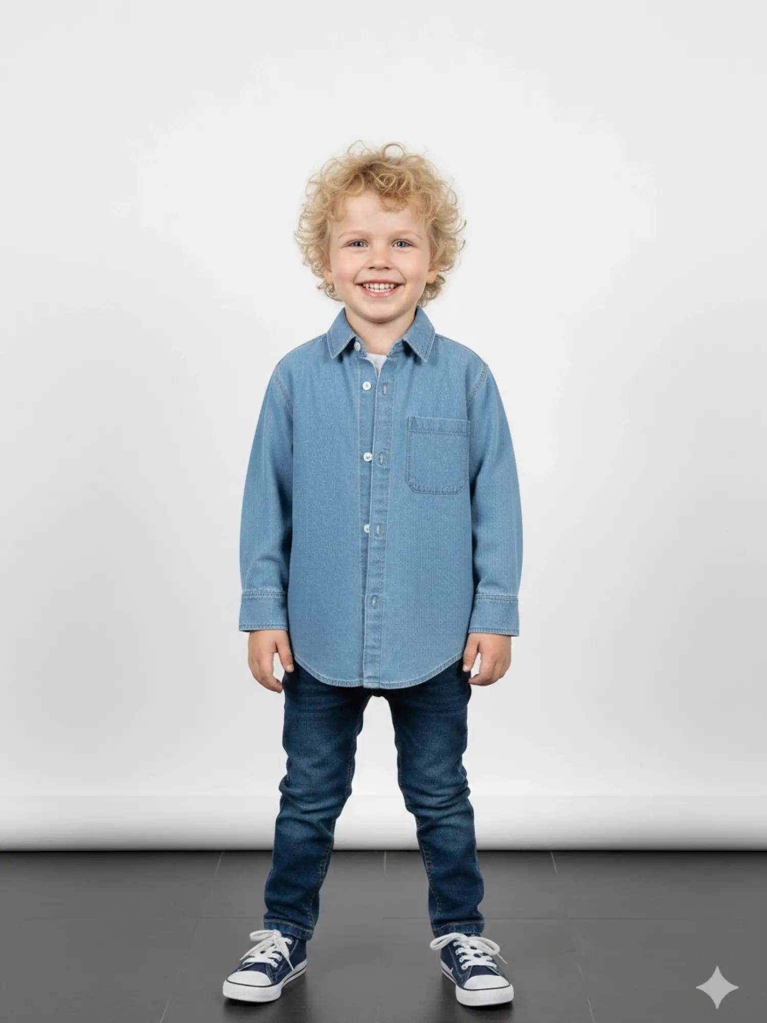2-7 Yaş Jean Kot Gömlek
