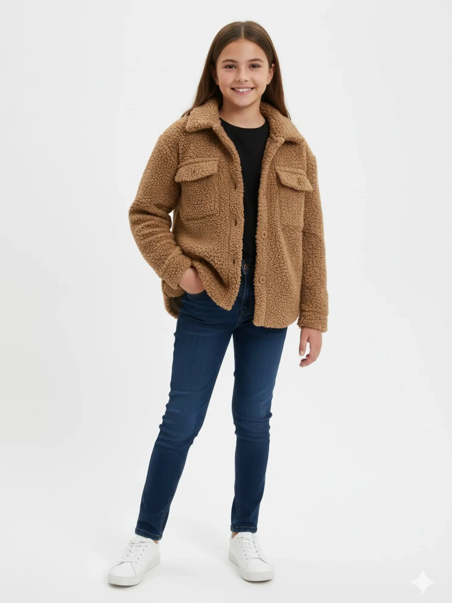 8-14 Yaş Taba Teddy Gömlek Ceket