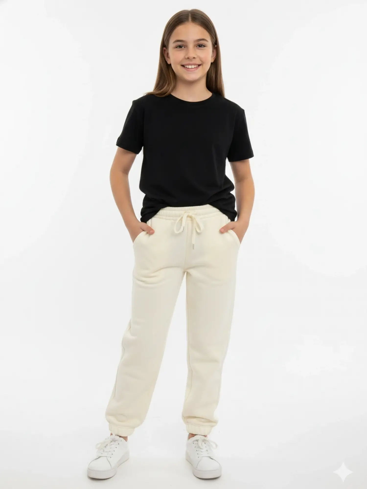 9-14 Yaş Krem Şardonlu Eşofman Altı