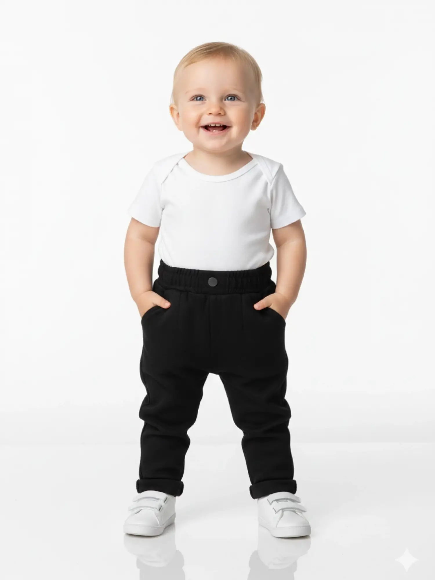 9 Ay 5 Yaş Siyah Bel Latikli Pantolon