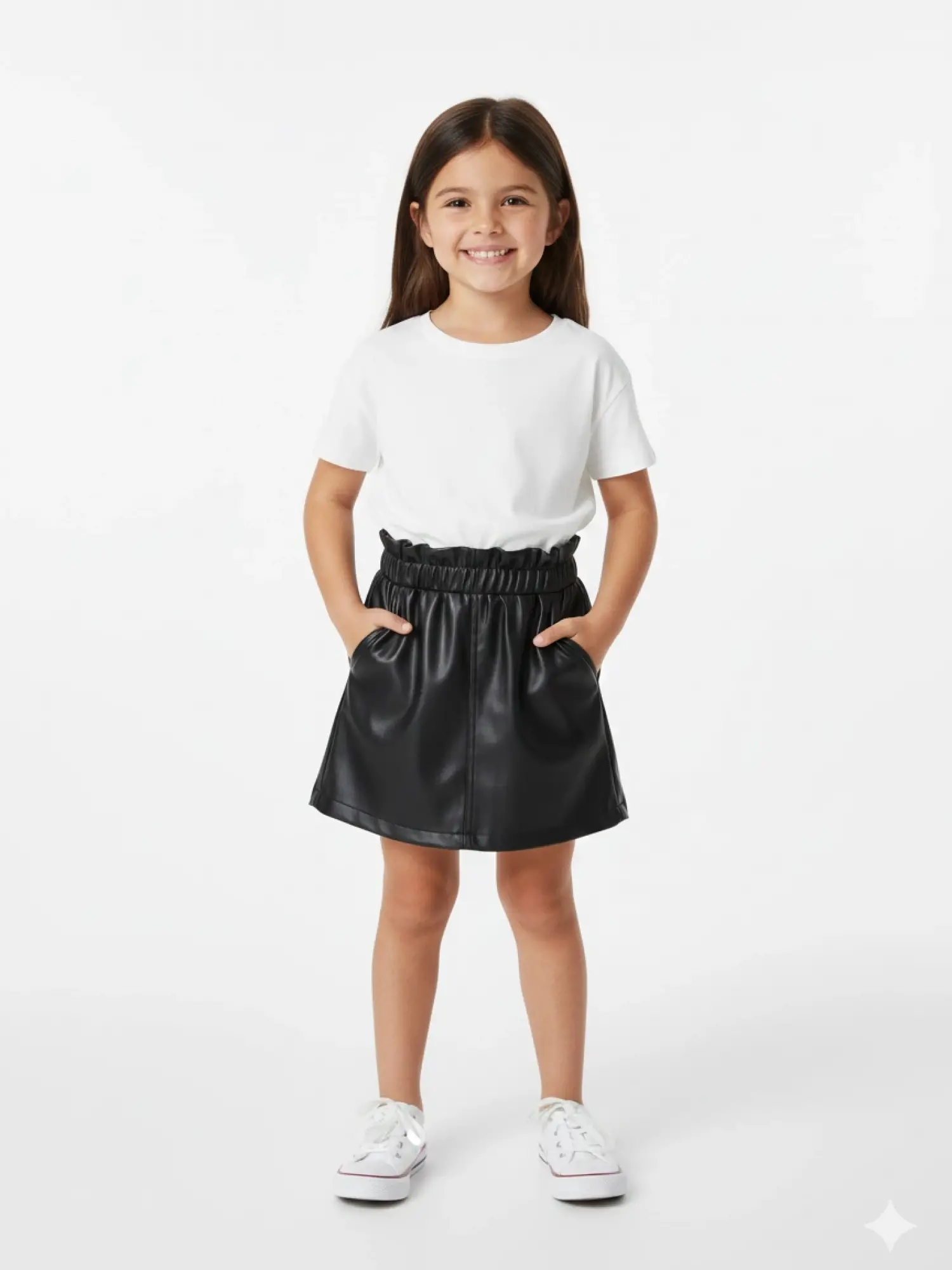 9 Ay 5 Yaş Siyah Deri Etek