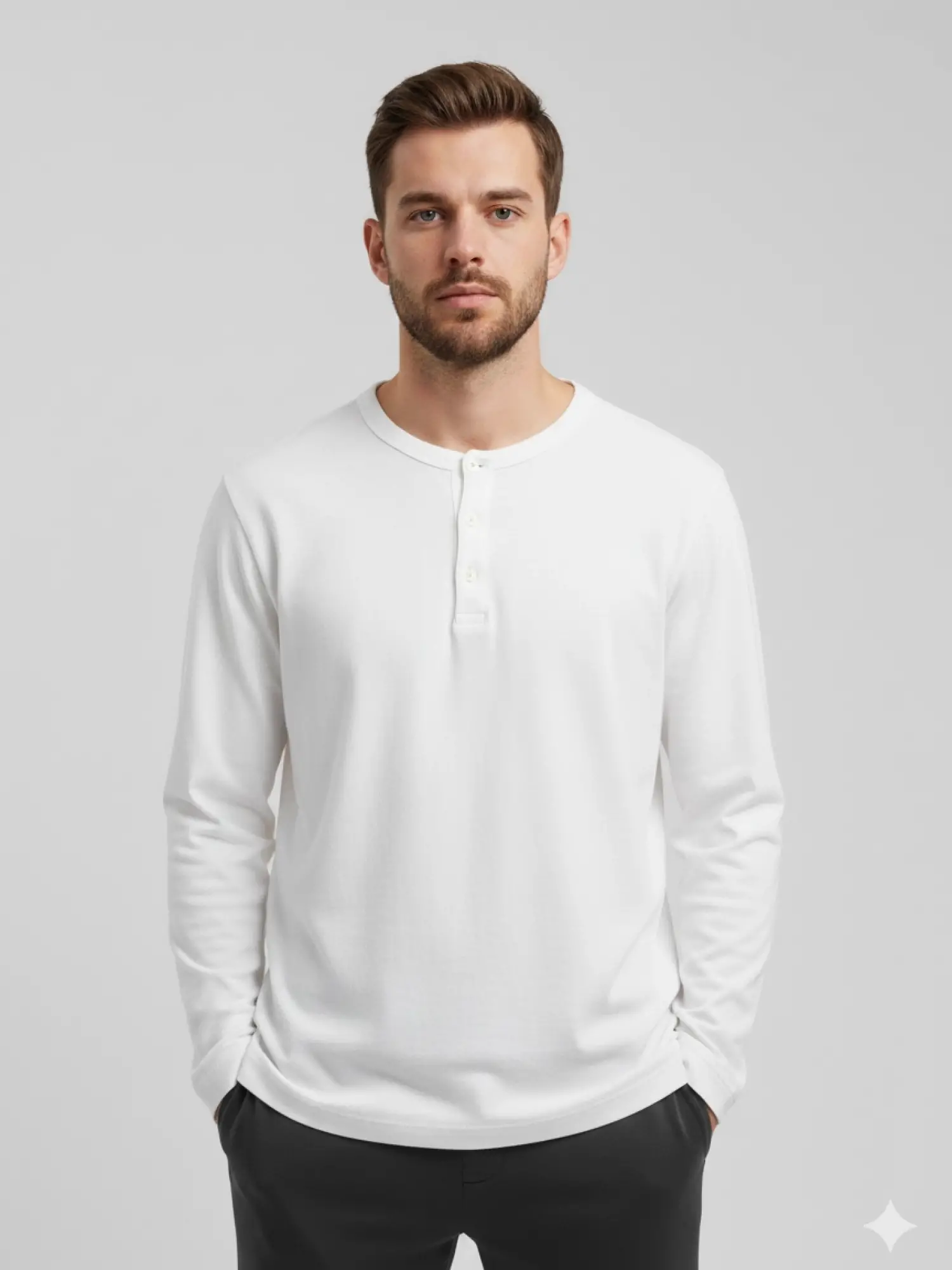 Garson Boy Düğmeli Beyaz Sweat