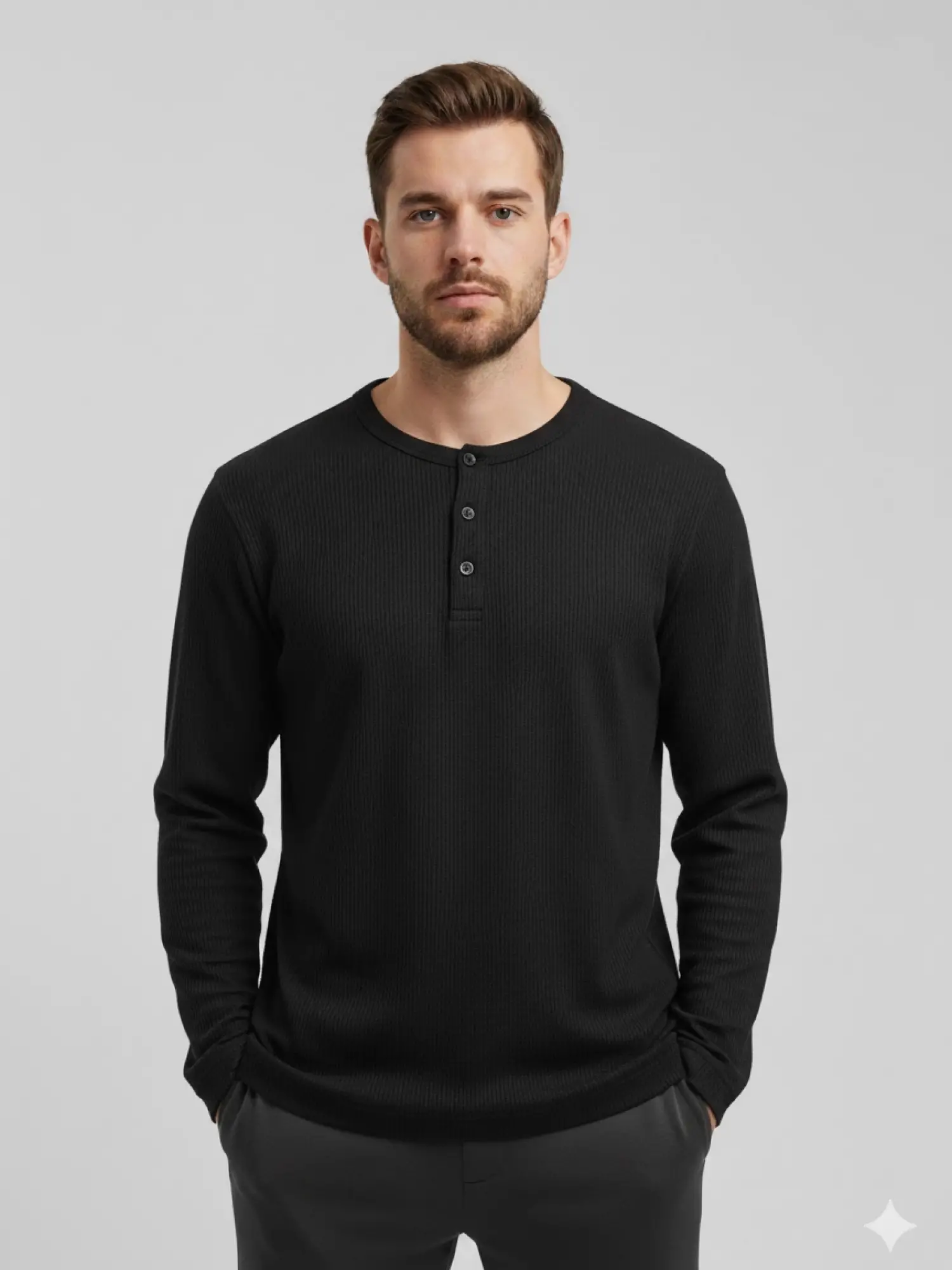 Garson Boy Düğmeli Siyah Sweat