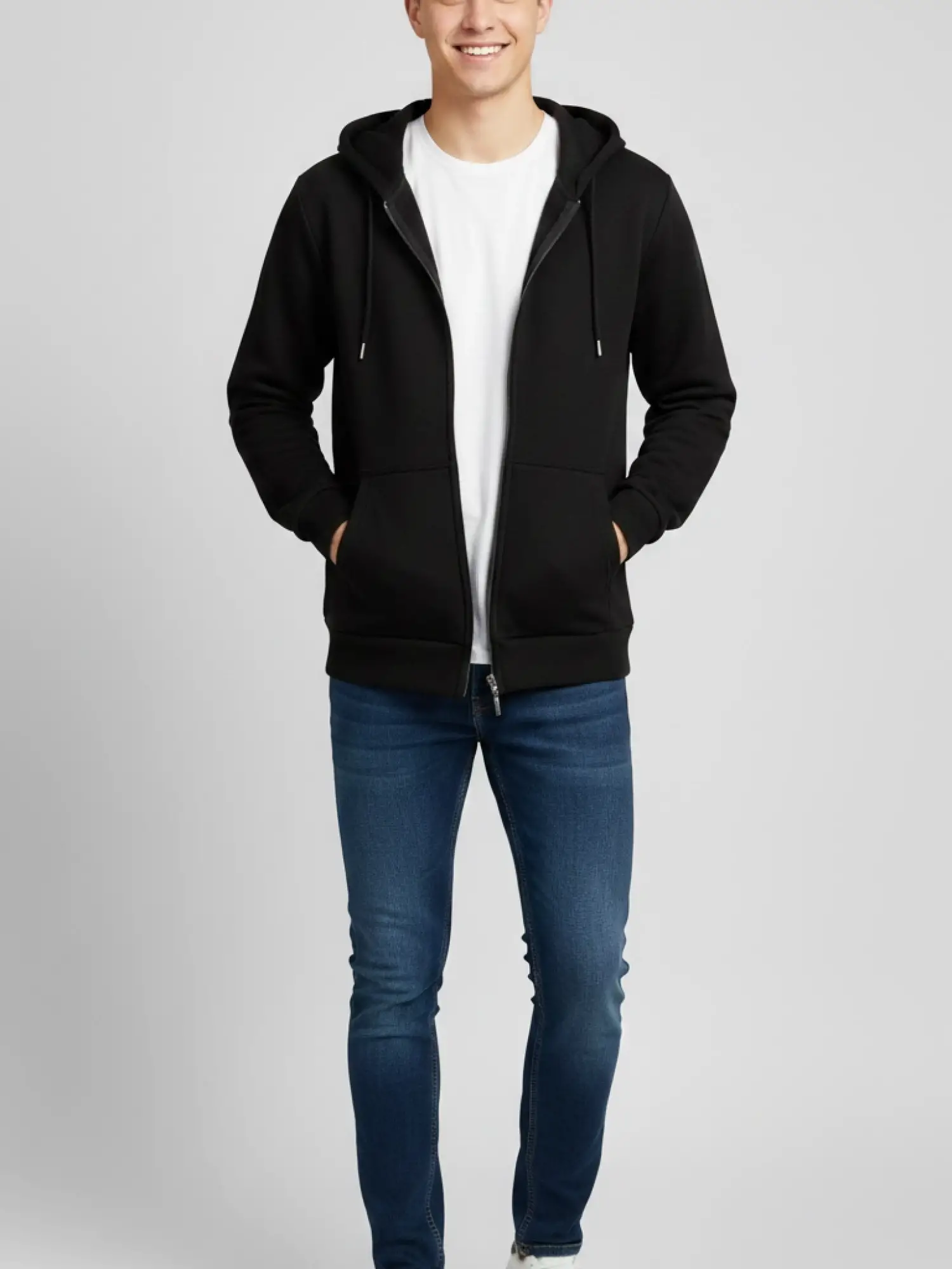 Garson Boy Kapşonlu Siyah Hırka