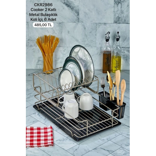 Cok Metal 2Katlı Tabaklık Saten