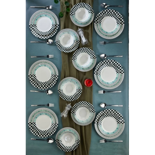 Cok 24 Parça Dijital Baskılı Yemek Seti