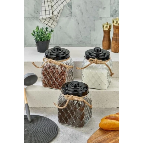 Cok Cam Kavanoz 20cm Siyah