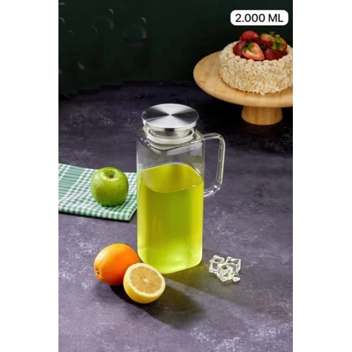 Cok Borosilikat Cam Sürahi 2000cc