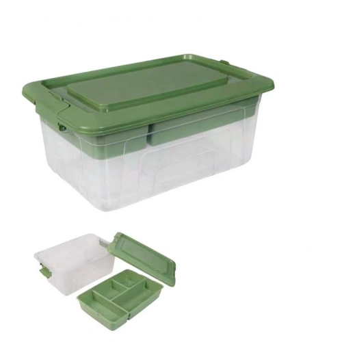 Her Bölmeli Kilitli Saklama Kabı 5.75lt Yeşil