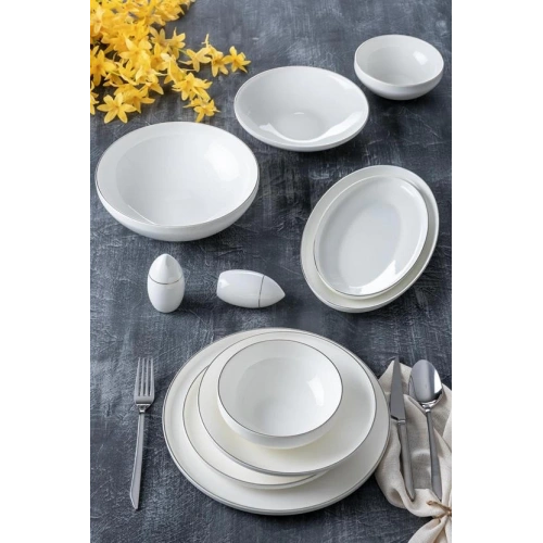 Acar 30 Parça Silver Bone Yemek Seti