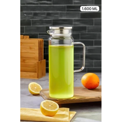 Cok Borosilikat Cam Sürahi 1600cc
