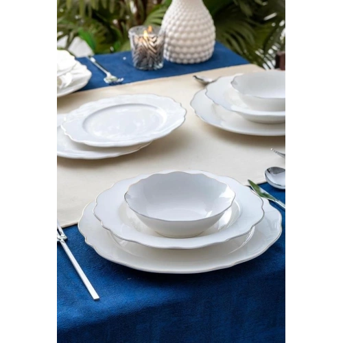 Acar Stream Gold Porselen 24 Parça Yemek Seti