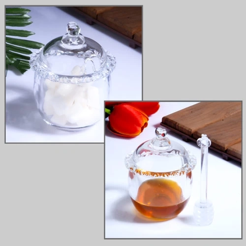 Ksv Cam Kaşıklı Ballık Şekerlik 12x10cm